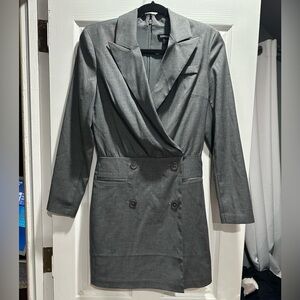 NWT Express Charcoal Double-Breasted Blazer Dress
